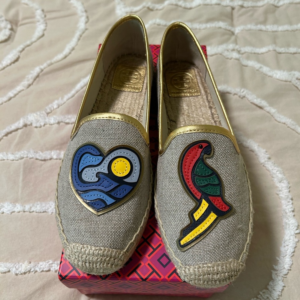 Tory Burch Women's Espadrilles - Parrot and Heart Mismatch - New in box